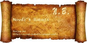 Novák Babett névjegykártya