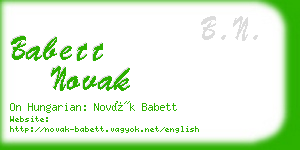 babett novak business card